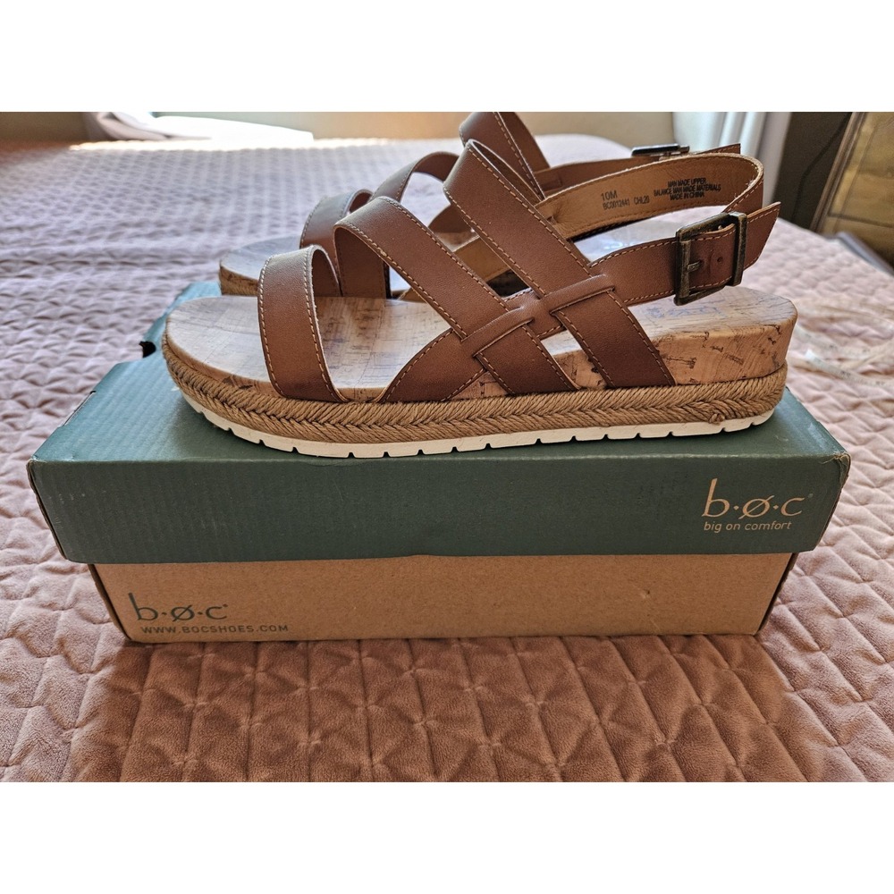 NIB BOC Shoes "Harper" Light Brown Sling Back Sandals With Box, Size 10M